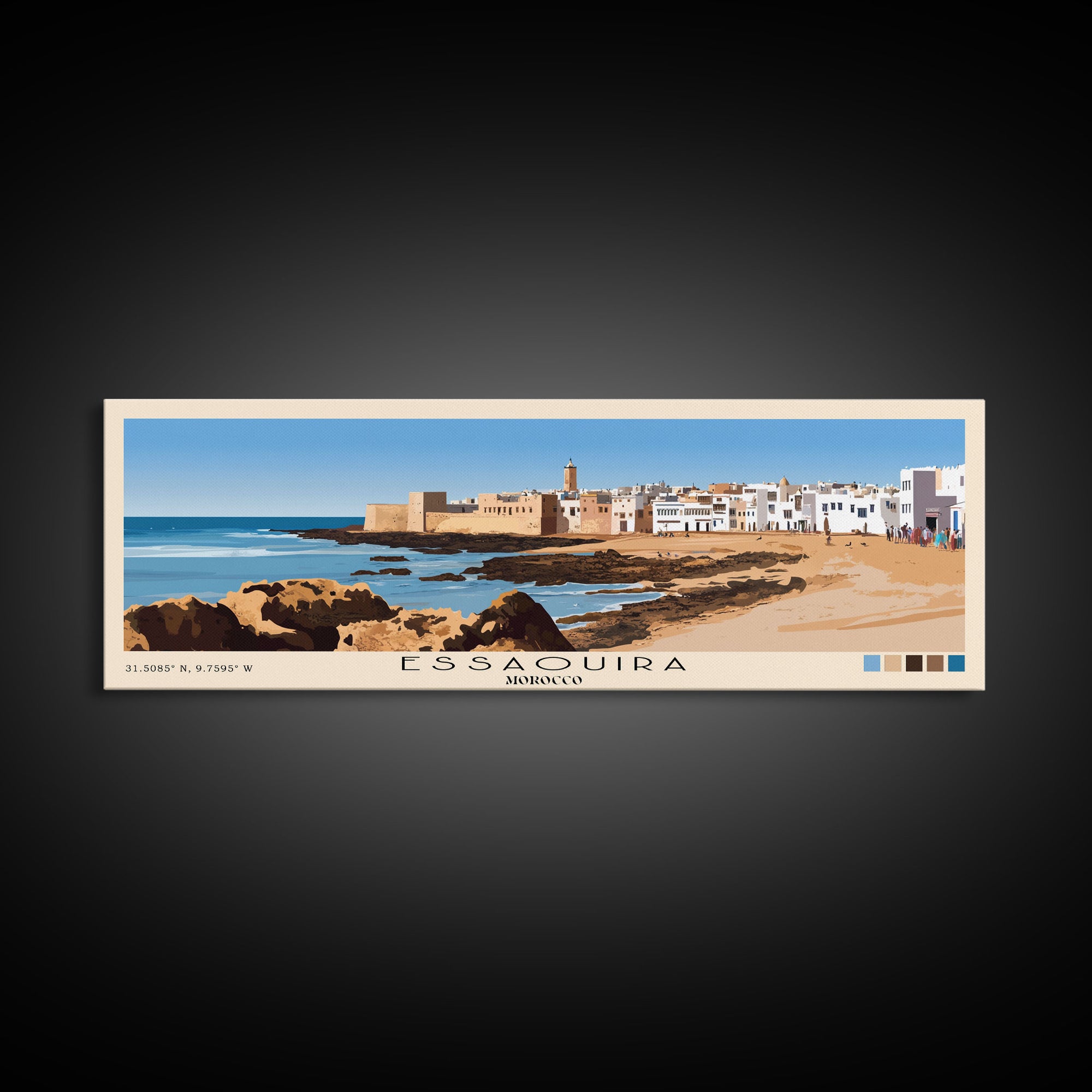 Essaouira, Morocco Panoramic Print, Vacation Gift, Morocco Wall Art, Vacation Wall Art, Vacatation Memories, Beach Decor, Beach Or Lakehouse Art