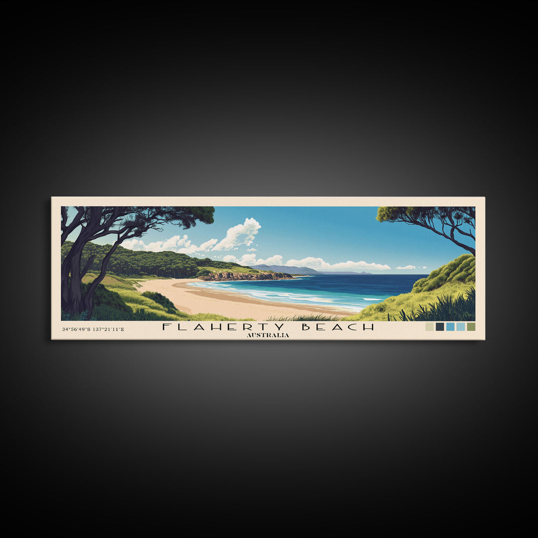 Flaherty Beach, Australia Panoramic Beach Print, Vacation Gift, Australia Wall Art, Beach Painting, Beach Decor, Beach Painting
