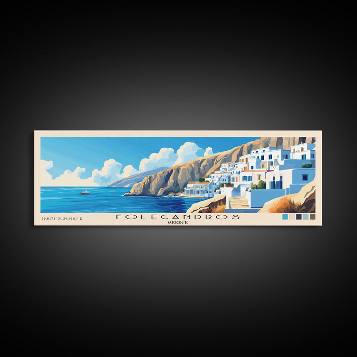 Folegandros, Greece Panoramic Print, Vacation Gift, Greece Wall Art, Vacation Wall Art, Vacatation Memories, Beach Decor, Beach Or Lakehouse Art