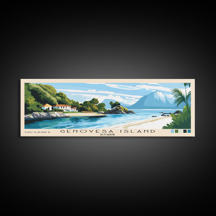 Genovesa Island, Ecuador Panoramic Print, Vacation Gift, Ecuador Wall Art, Beach Painting, Beach Decor, Large Wall Art, Wood Frame Art