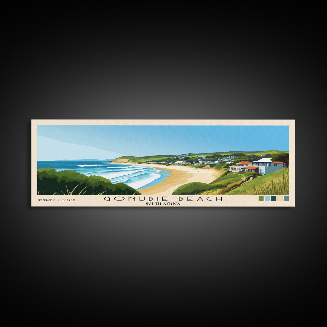 Gonubie Beach, South Africa Panoramic Print, Vacation Gift, South Africa Wall Art, Vacation Wall Art, Vacatation Memories, Beach Decor, Beach Or Lakehouse Art