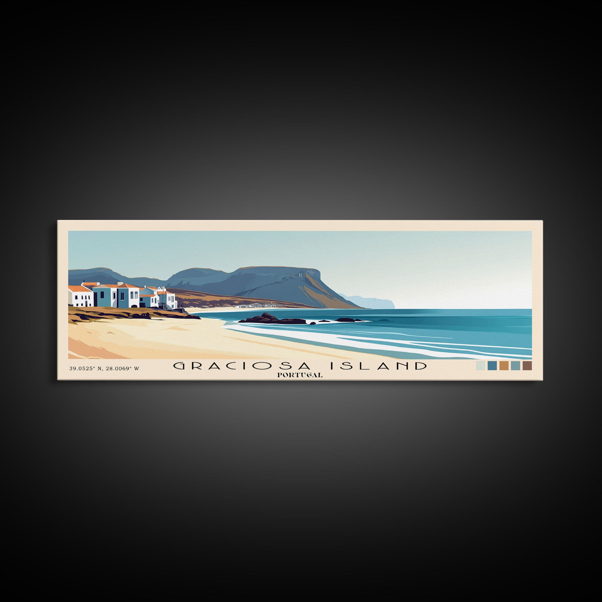 Graciosa Island, Portugal Panoramic Print, Vacation Gift, Portugal Wall Art, Vacation Wall Art, Vacatation Memories, Beach Decor, Beach Or Lakehouse Art