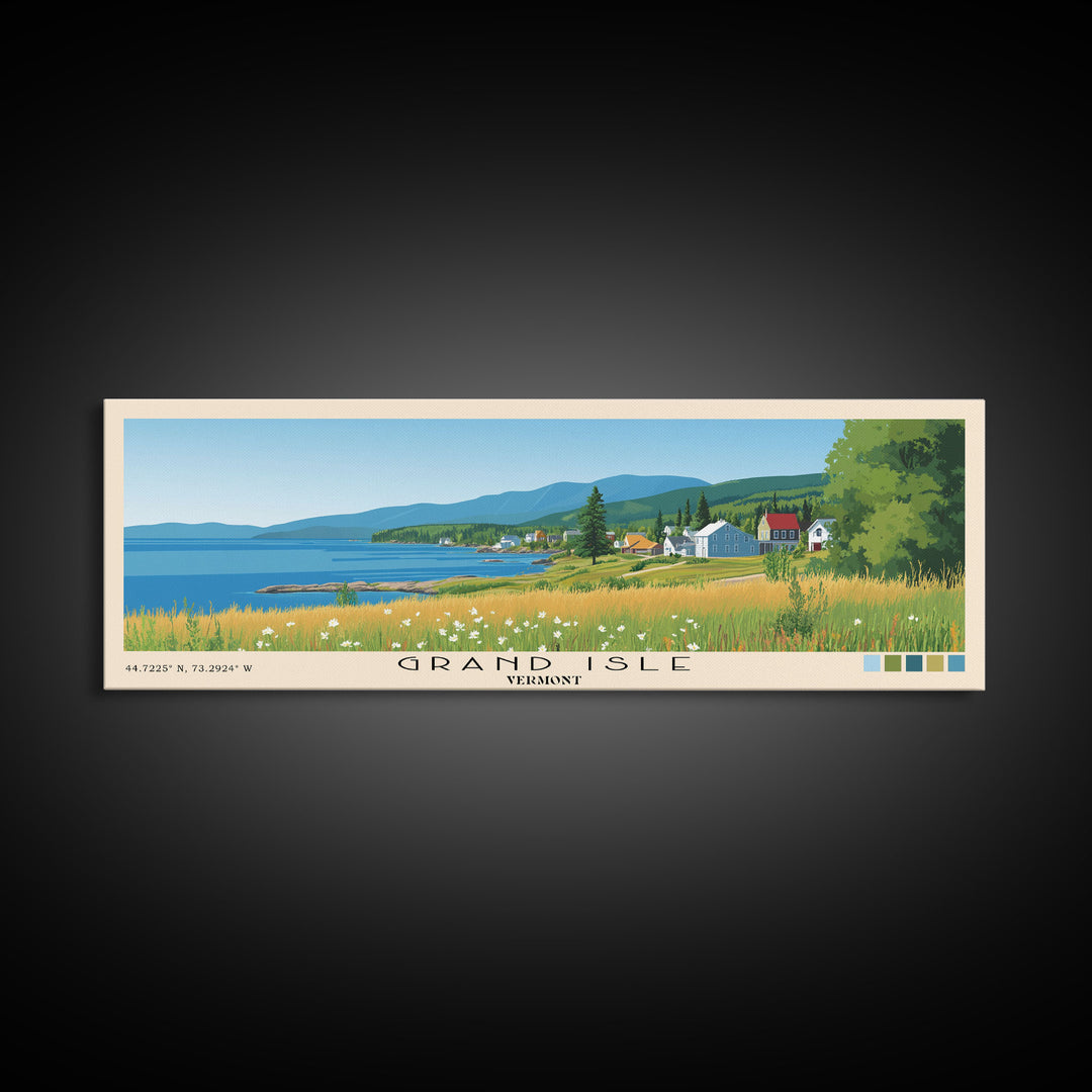 Grand Isle, Vermont Panoramic Print, Vacation Gift, Vermont Wall Art, Vacation Wall Art, Vacatation Memories, Beach Decor, Beach Or Lakehouse Art