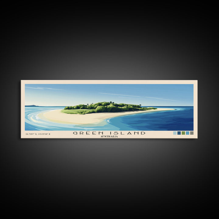 Green Island, Australia Panoramic Print, Vacation Gift, Australia Wall Art, Vacation Wall Art, Vacatation Memories, Beach Decor, Beach Or Lakehouse Art