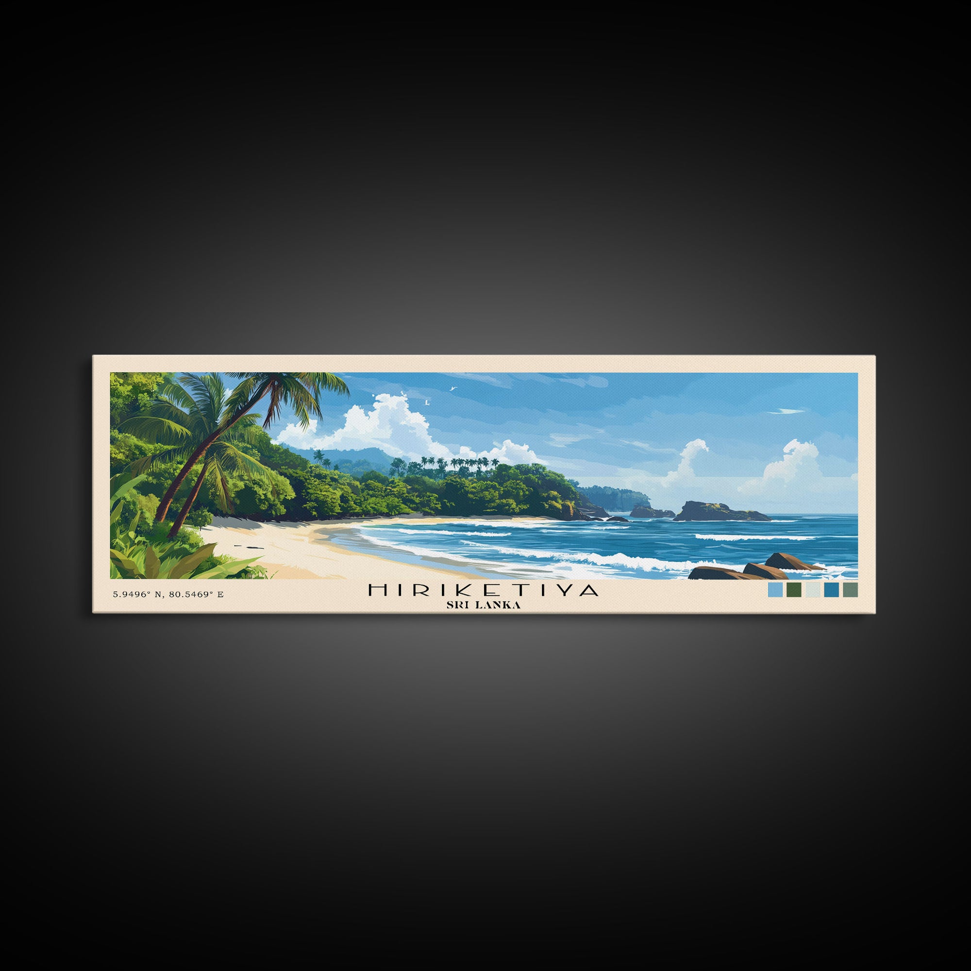 Hiriketiya, Sri Lanka Panoramic Print, Vacation Gift, Sri Lanka Wall Art, Vacation Wall Art, Vacatation Memories, Beach Decor, Beach Or Lakehouse Art
