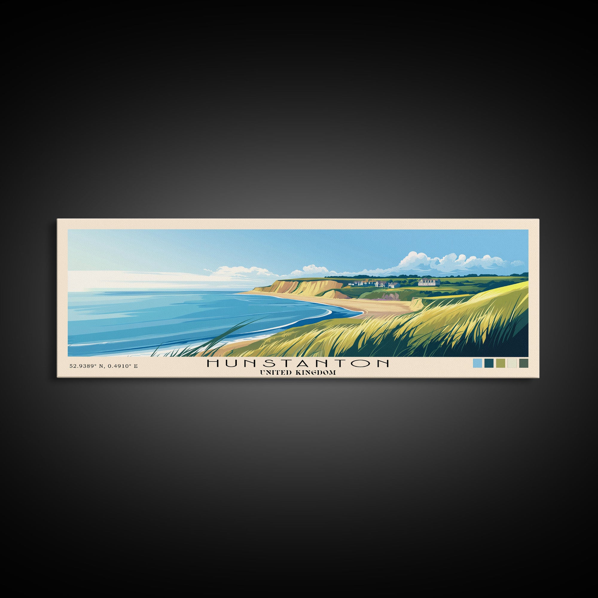 Hunstanton, United Kingdom Panoramic Print, Vacation Gift, United Kingdom Wall Art, Vacation Wall Art, Vacatation Memories, Beach Decor, Beach Or Lakehouse Art