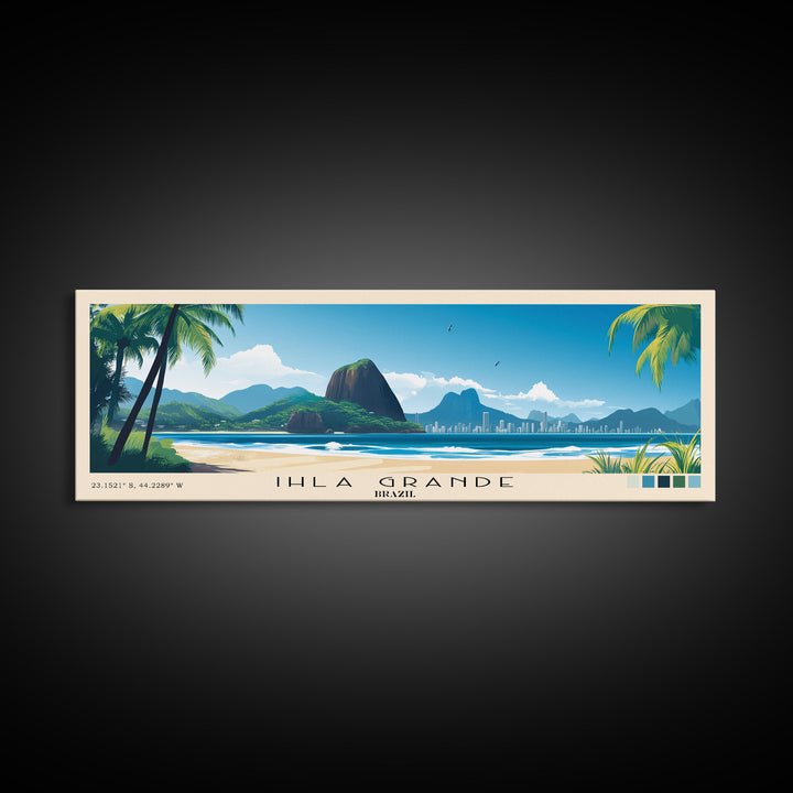 Ihla Grande, Brazil Panoramic Print, Vacation Gift, Brazil Wall Art, Beach Painting, Beach Decor, Large Wall Art, Wood Frame Art