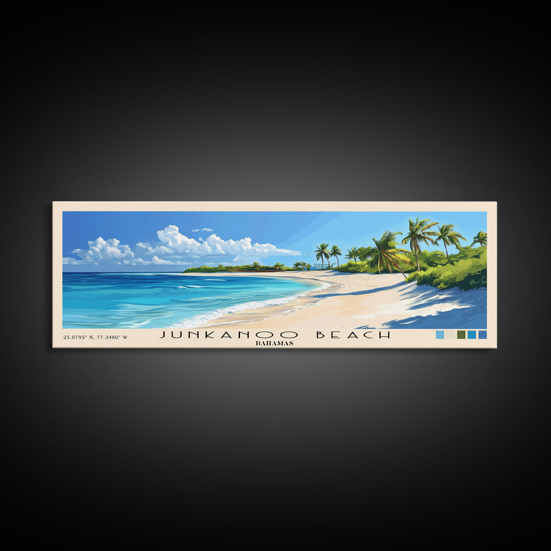 Junkanoo Beach, Bahamas Panoramic Print, Vacation Gift, Bahamas Wall Art, Vacation Wall Art, Vacatation Memories, Beach Decor, Beach Or Lakehouse Art