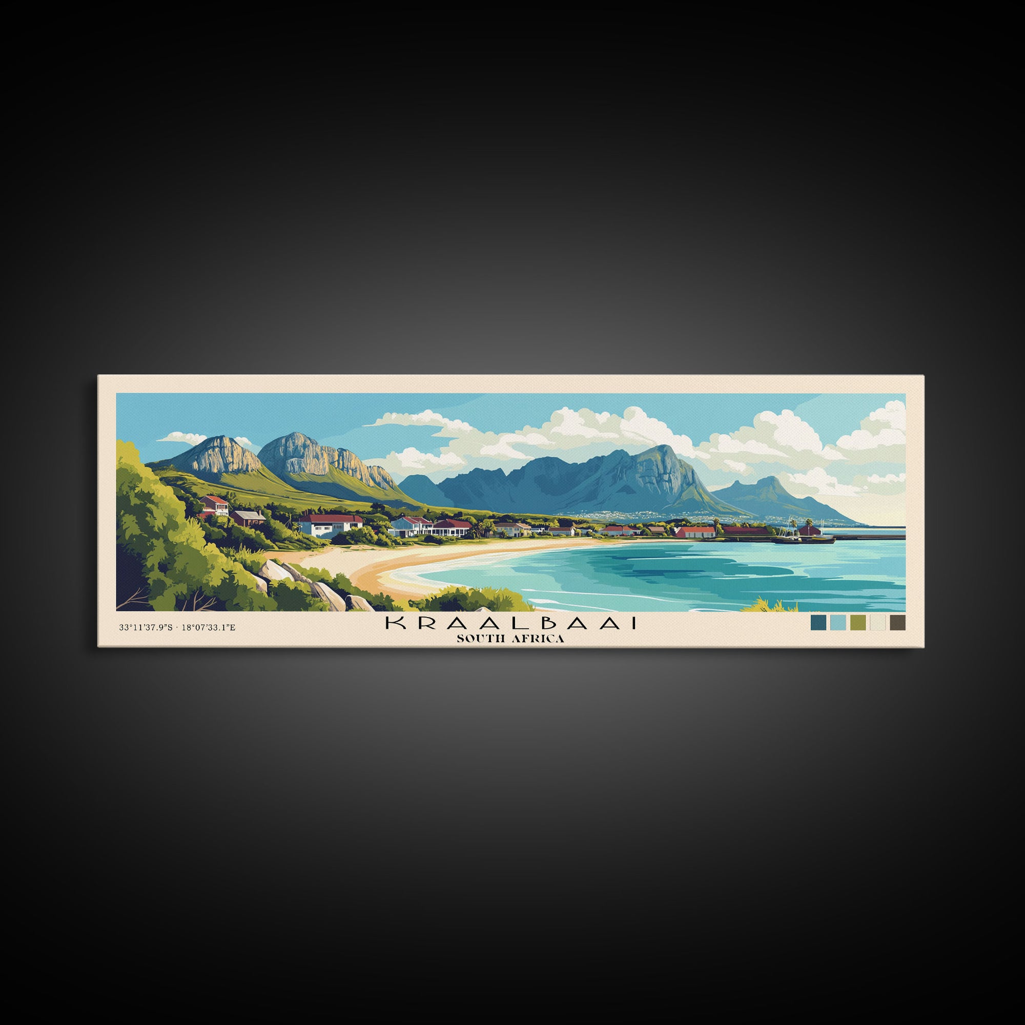 Kraalbaai, South Africa Panoramic Beach Print, Vacation Gift, South Africa Wall Art, Framed Canvas Print, Framed Beach Painting