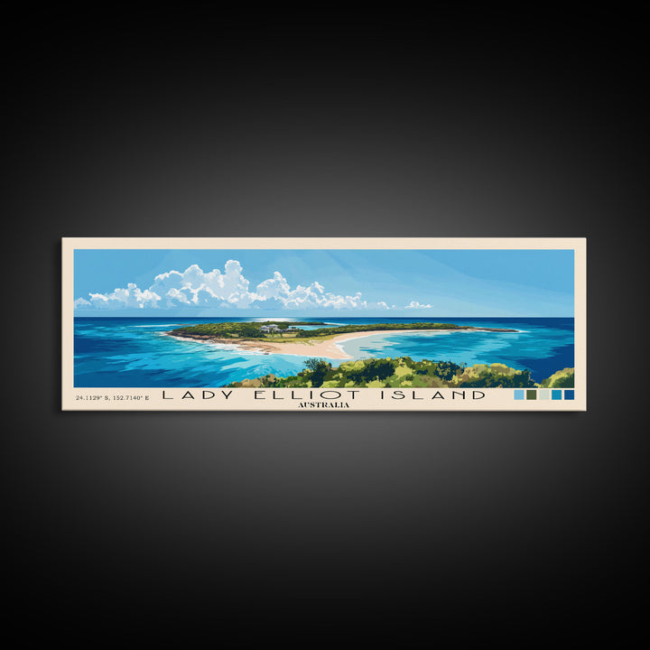 Lady Elliot Island, Australia Panoramic Print, Vacation Gift, Australia Wall Art, Vacation Wall Art, Vacatation Memories, Beach Decor, Beach Or Lakehouse Art