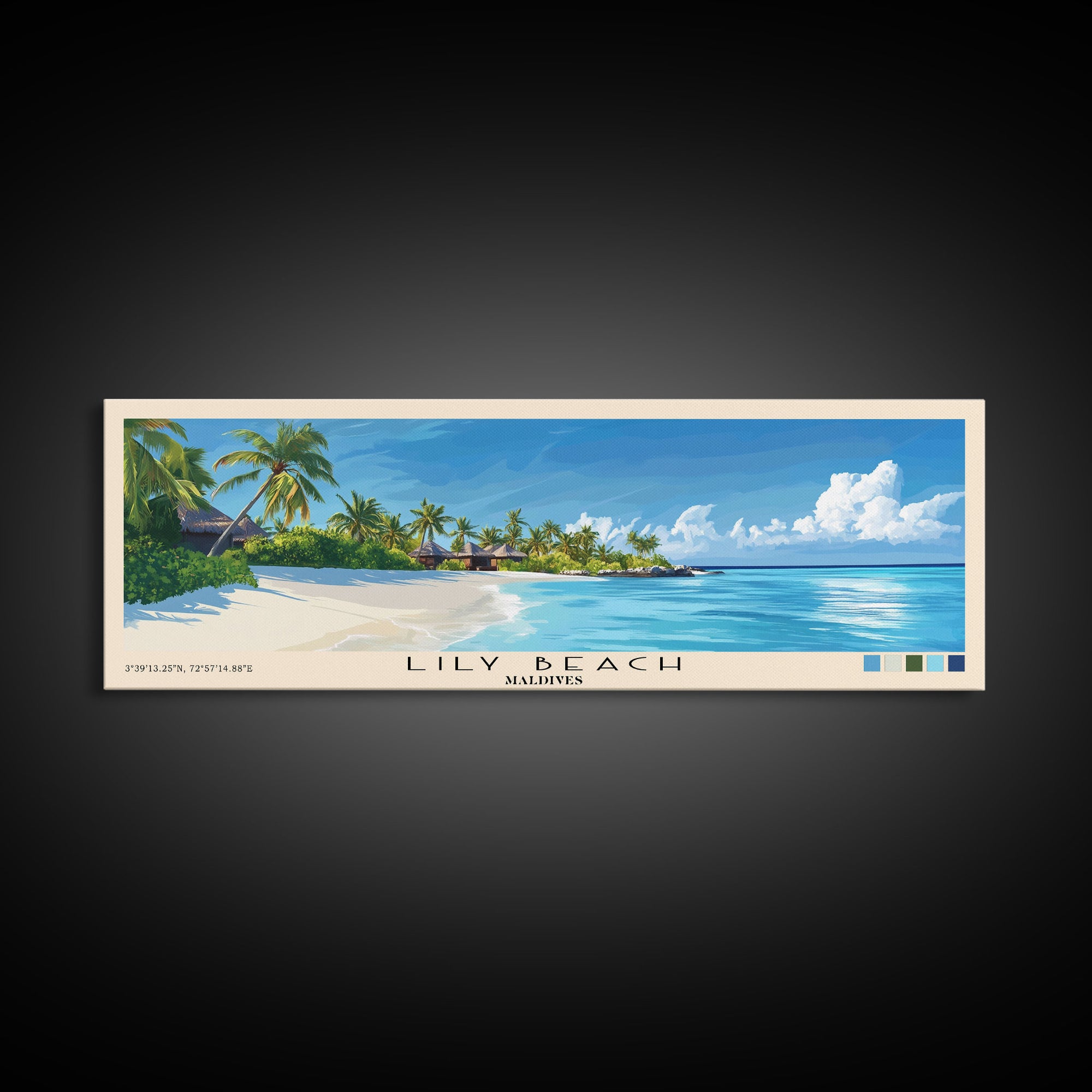 Lily Beach, Maldives Panoramic Print, Vacation Gift, Maldives Wall Art, Vacation Wall Art, Vacatation Memories, Beach Decor, Beach Or Lakehouse Art