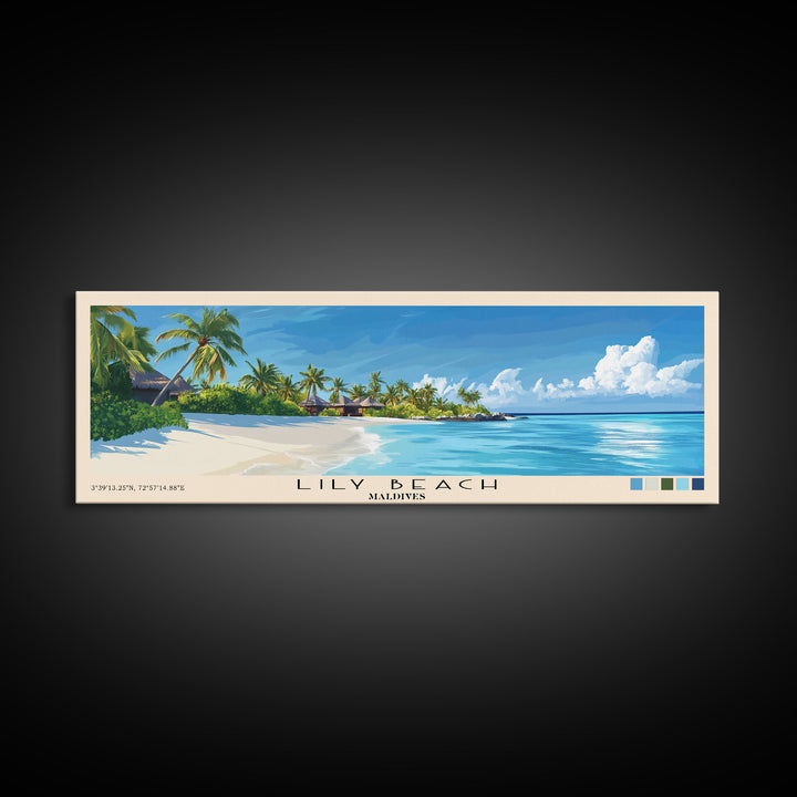 Lily Beach, Maldives Panoramic Print, Vacation Gift, Maldives Wall Art, Vacation Wall Art, Vacatation Memories, Beach Decor, Beach Or Lakehouse Art