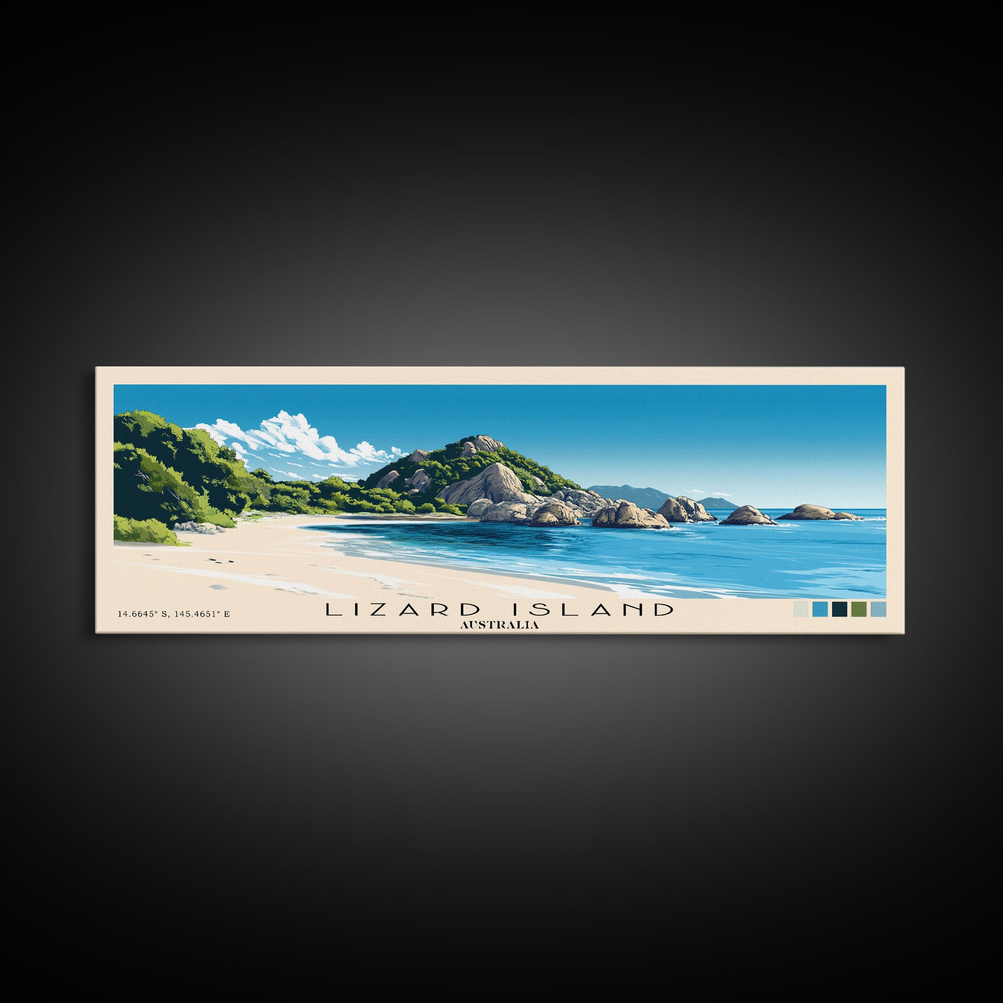 Lizard Island, Australia Panoramic Print, Vacation Gift, Australia Wall Art, Vacation Wall Art, Vacatation Memories, Beach Decor, Beach Or Lakehouse Art