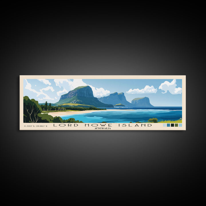 Lord Howe Island, Australia Panoramic Print, Vacation Gift, Australia Wall Art, Vacation Wall Art, Vacatation Memories, Beach Decor, Beach Or Lakehouse Art