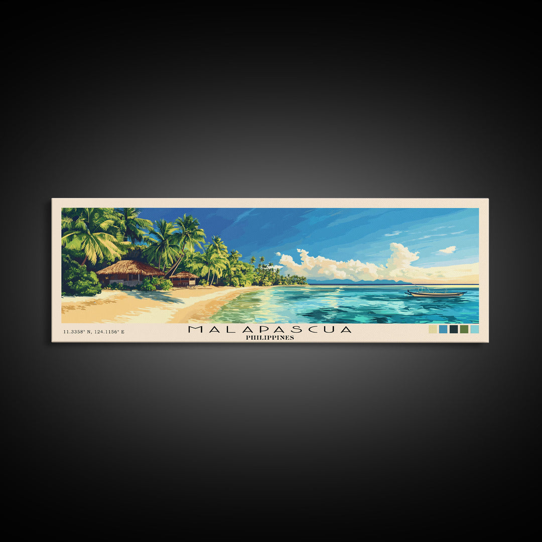 Malapascua, Philippines Panoramic Print, Vacation Gift, Philippines Wall Art, Vacation Wall Art, Vacatation Memories, Beach Decor, Beach Or Lakehouse Art