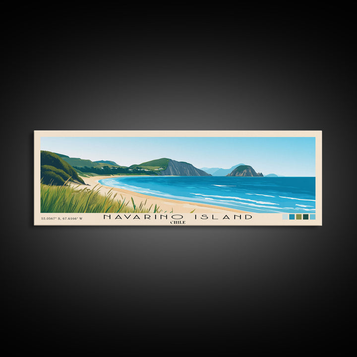 Navarino Island, Chile Panoramic Print, Vacation Gift, Chile Wall Art, Beach Painting, Beach Decor, Beach Or Lakehouse Art