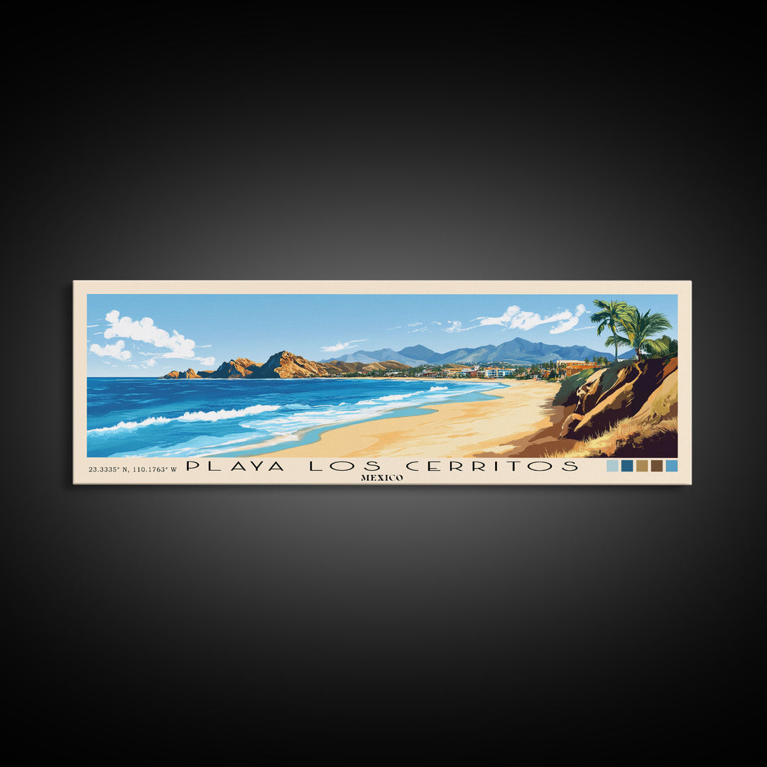 Playa Los Cerritos, Mexico Panoramic Print, Vacation Gift, Mexico Wall Art, Vacation Wall Art, Vacatation Memories, Beach Decor, Beach Or Lakehouse Art