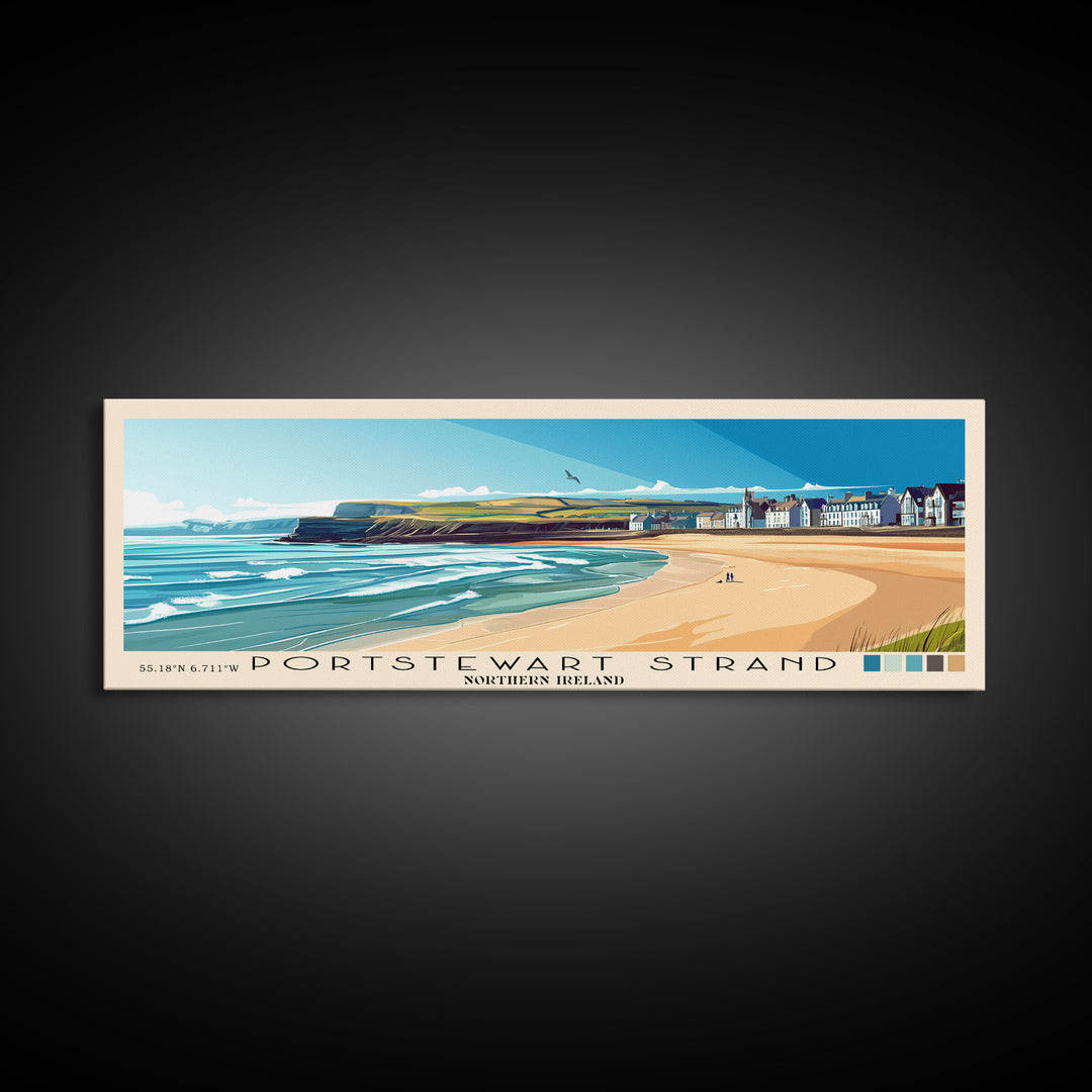 Portstewart Strand, Northern Ireland Panoramic Print, Vacation Gift, Northern Ireland Wall Art, Vacation Wall Art, Vacatation Memories, Beach Decor, Beach Or Lakehouse Art