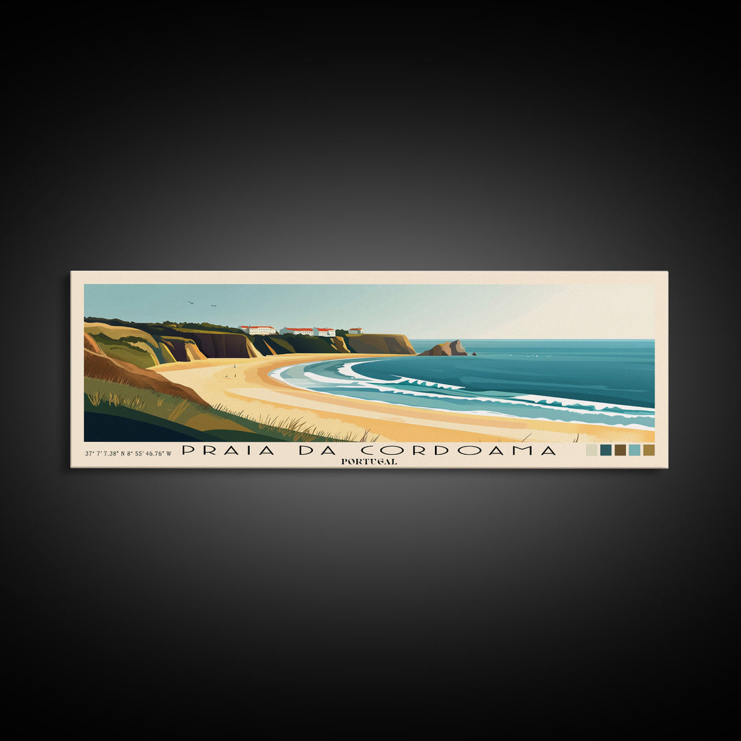 Praia da Cordoama, Portugal Panoramic Print, Vacation Gift, Portugal Wall Art, Vacation Wall Art, Vacatation Memories, Beach Decor, Beach Or Lakehouse Art