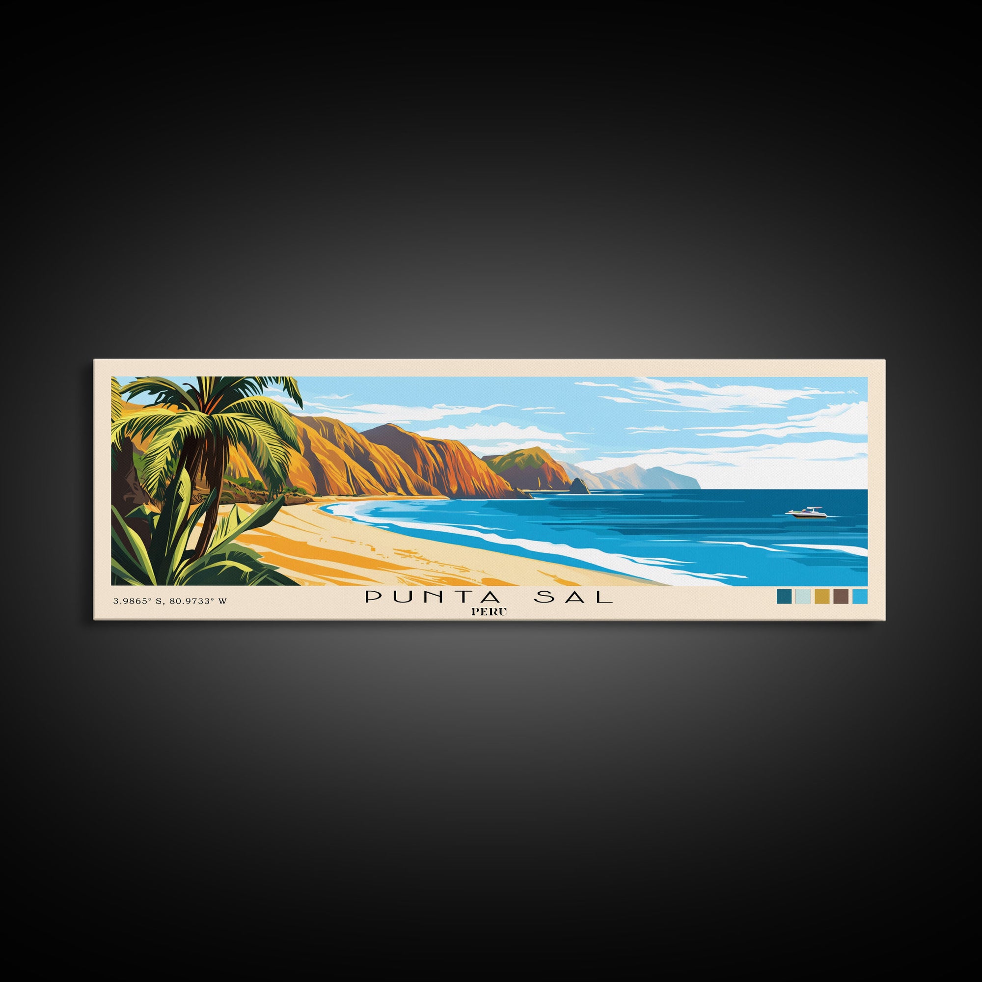 Punta Sal, Peru Panoramic Print, Vacation Gift, Peru Wall Art, Vacation Wall Art, Vacatation Memories, Beach Decor, Beach Or Lakehouse Art