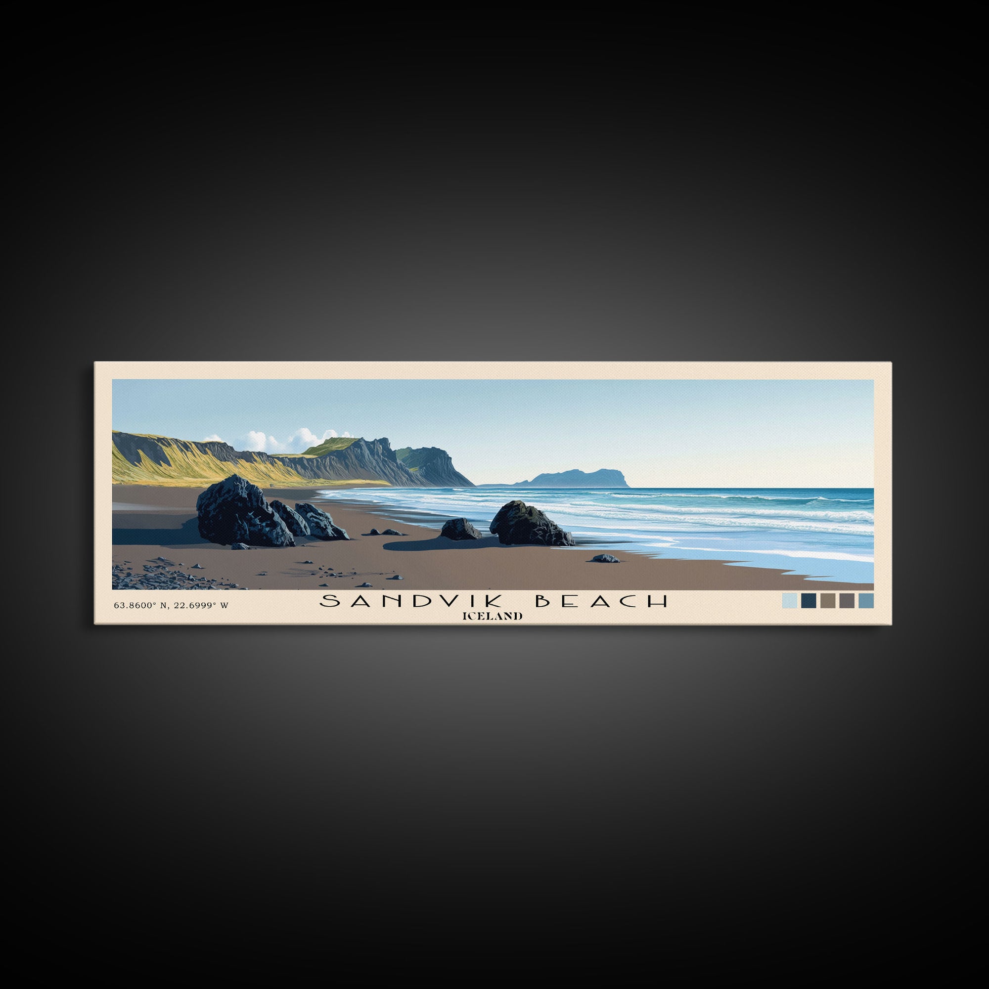 Sandvik Beach, Iceland Panoramic Print, Vacation Gift, Iceland Wall Art, Vacation Wall Art, Vacatation Memories, Beach Decor, Beach Or Lakehouse Art