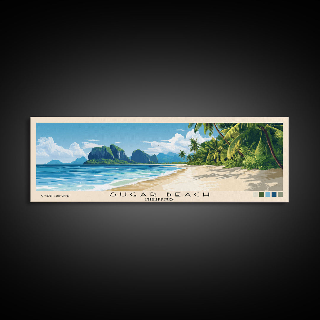 Sugar Beach, Philippines Panoramic Print, Vacation Gift, Philippines Wall Art, Vacation Wall Art, Vacatation Memories, Beach Decor, Beach Or Lakehouse Art