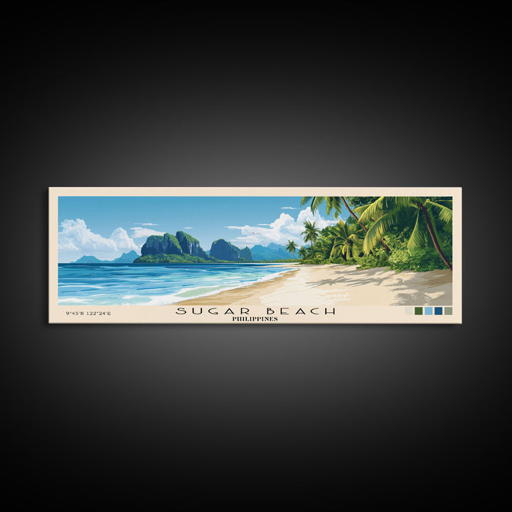 Sugar Beach, Philippines Panoramic Print, Vacation Gift, Philippines Wall Art, Vacation Wall Art, Vacatation Memories, Beach Decor, Beach Or Lakehouse Art