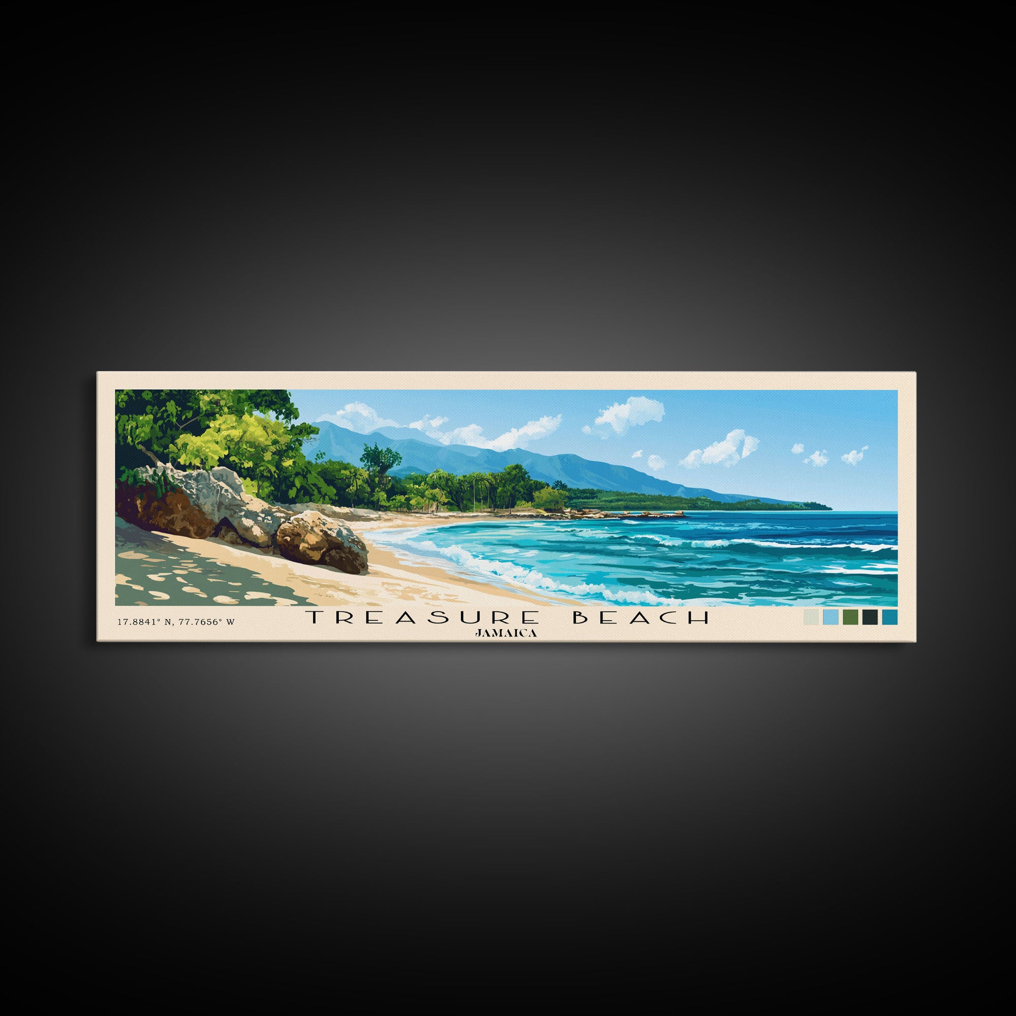 Treasure Beach, Jamaica Panoramic Print, Vacation Gift, Jamaica Wall Art, Vacation Wall Art, Vacatation Memories, Beach Decor, Beach Or Lakehouse Art