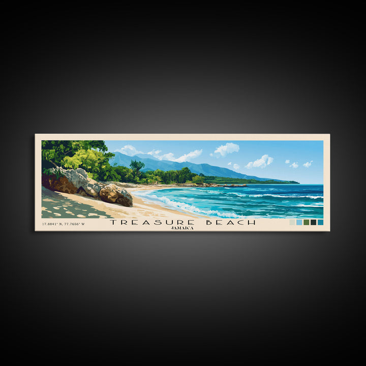 Treasure Beach, Jamaica Panoramic Print, Vacation Gift, Jamaica Wall Art, Vacation Wall Art, Vacatation Memories, Beach Decor, Beach Or Lakehouse Art