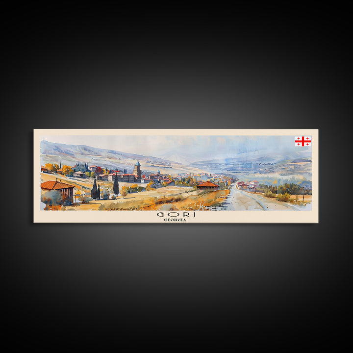 Gori Georgia Travel Print Wall Art, Panoramic City Art, Travel Art, Wall Decor, Vacation Gift, Framed Canvas Print Or Metal Art