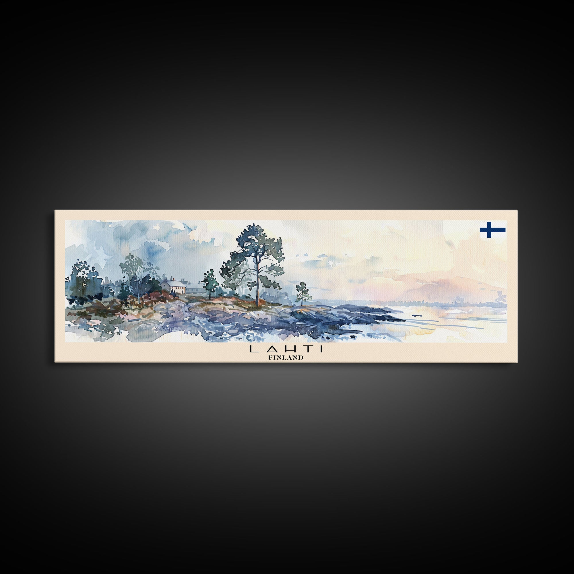 Lahti Finland Travel Art, City Art, Framed Canvas Print or Metal Wall Art, Europe Travel Poster, Panoramic Wall Art, Extra Wide Wall Art