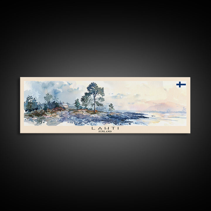 Lahti Finland Travel Art, City Art, Framed Canvas Print or Metal Wall Art, Europe Travel Poster, Panoramic Wall Art, Extra Wide Wall Art