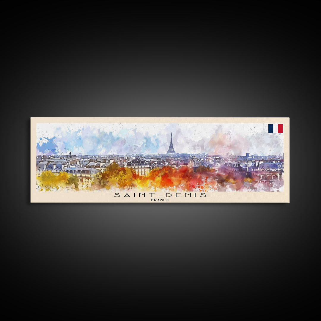Saint Denis France Travel Art, City Art, Framed Canvas Print or Metal Wall Art, Europe Travel Poster, Panoramic Wall Art, Extra Wide Wall Art