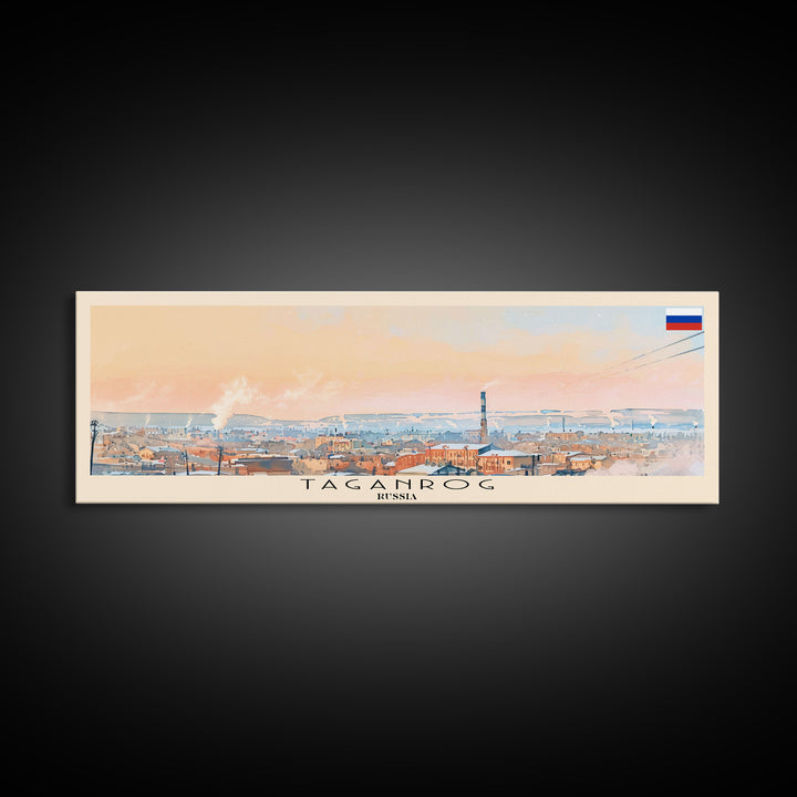 Taganrog Russia Travel Art, City Art, Framed Canvas Print or Metal Wall Art, Europe Travel Poster, Panoramic Wall Art, Extra Wide Wall Art