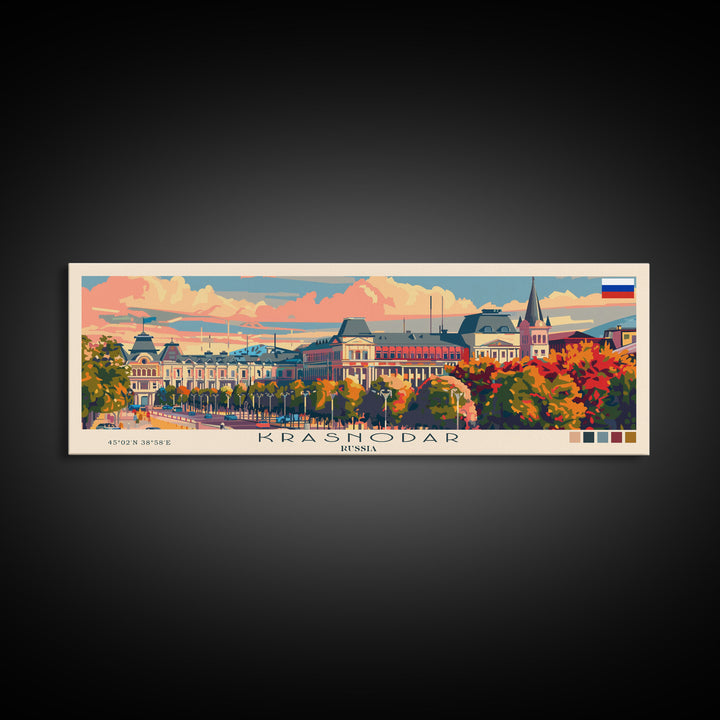 Krasnodar Russia Travel Print Wall Art, Panoramic City Art, Travel Art, Wall Decor, Vacation Gift, Framed Canvas Print Or Metal Art