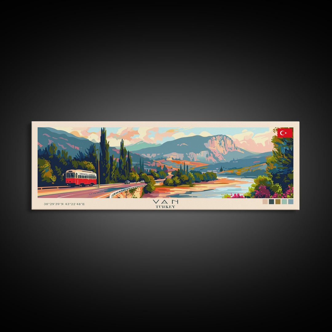 Van Turkey Travel Print Wall Art, Panoramic City Art, Travel Art, Wall Decor, Vacation Gift, Framed Canvas Print Or Metal Art