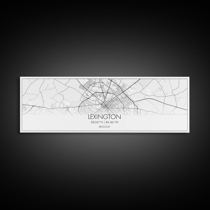 Panoramic Lexington City Map, Kentucky Art, Map Print, Minimalist Wall Art, Canvas Art, Housewarming Gift, Street Map Art, Closing Gift