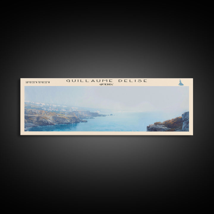 Guillaume Delise Richmond Gulf Framed Canvas Print, Lake House Art, Panoramic Travel Poster, Wall Art, Stunning Lake Painting, Home Decor