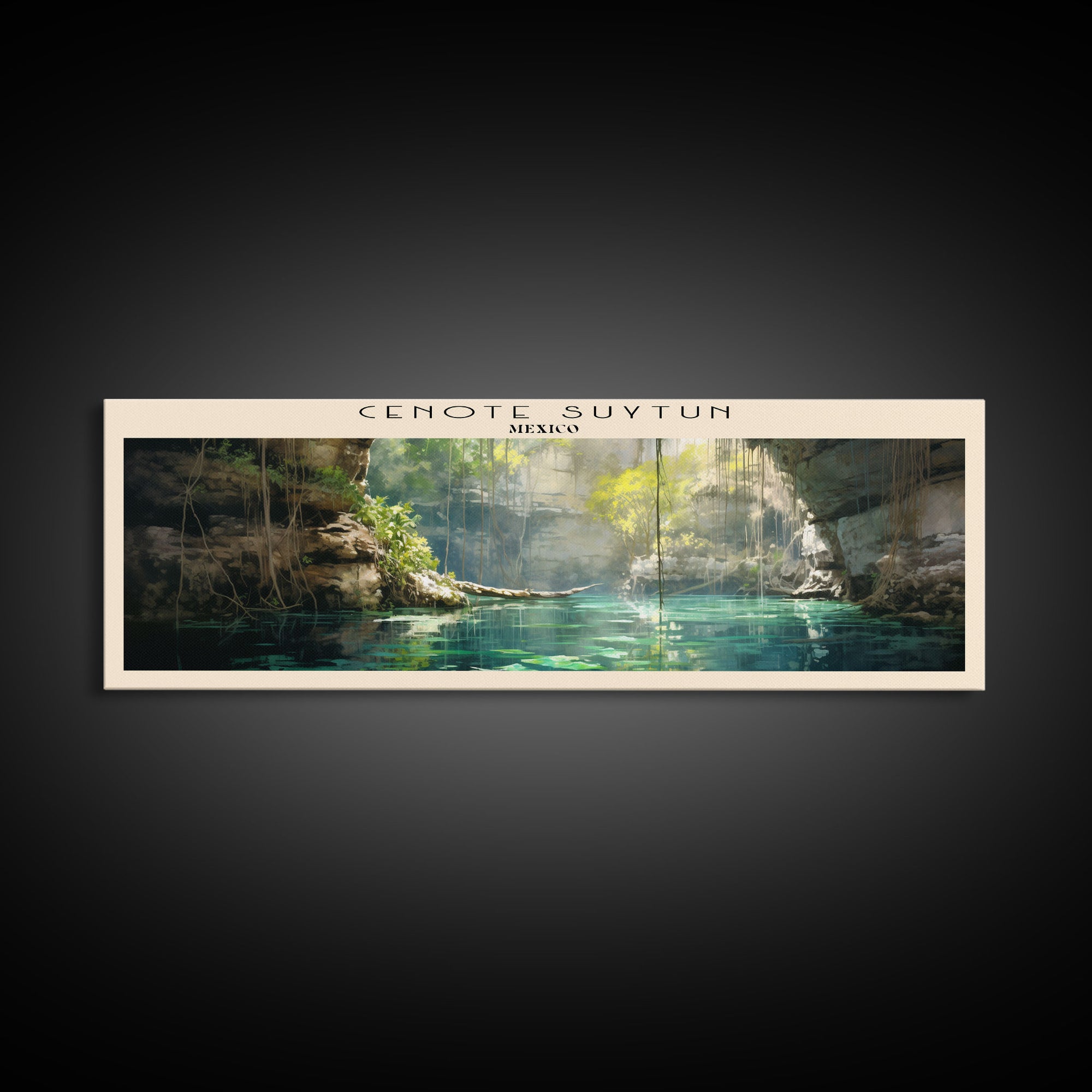 Cenote Suytun Travel Poster Print, Framed Canvas Wall Art, Metal Wall Art, COUNTRY art, Gift For Him, Travel Wall Art, Travel Lover Gift