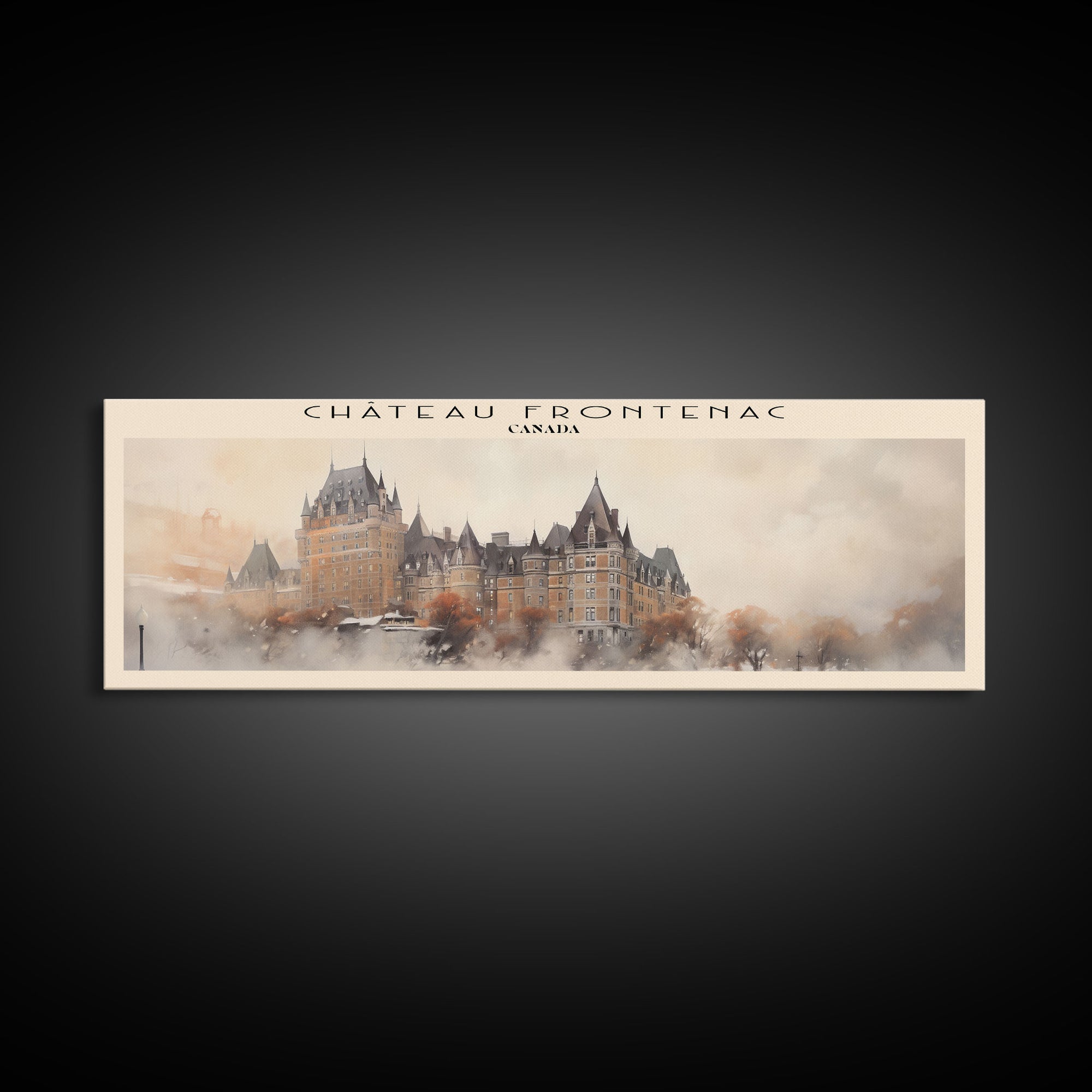 Château Frontenac COUNTRY Travel Poster Print, Framed Canvas Print, COUNTRY Travel Art, Wood Framed Art, Wall Hanging, Home Decor