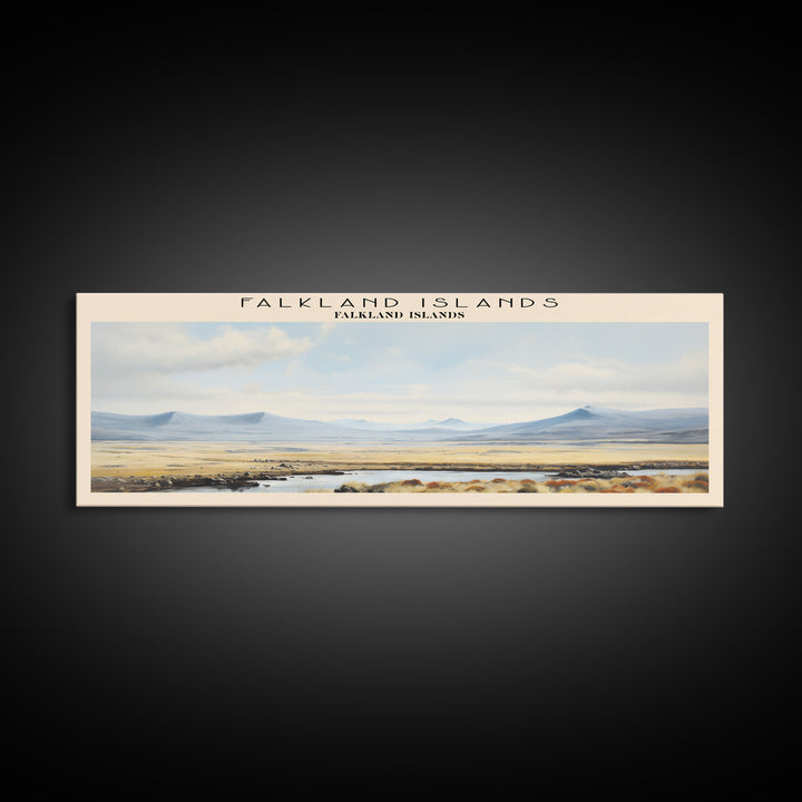 Falkland Islands Framed Canvas Print Travel Poster | Wall Art | Home Decor | Gift For Travel Lover | Wall Hanging | Original Art