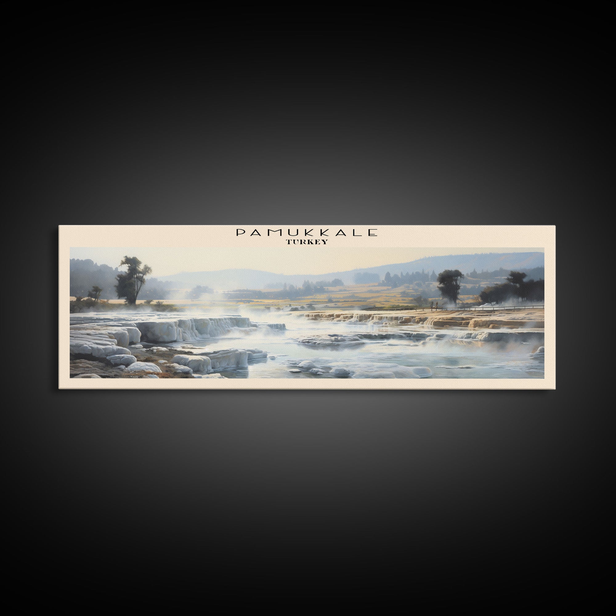 Pamukkale Travel Print Wall Art, Travel Poster Print, Retro Style COUNTRY Home Decor, Wall Hanging, Travel Gift Idea, Unique Metal Art