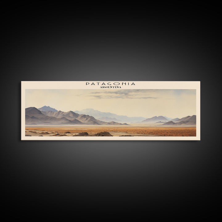 Patagonia COUNTRY Travel Poster Print, Framed Canvas Print, COUNTRY Travel Art, Wood Framed Art, Wall Hanging, Home Decor
