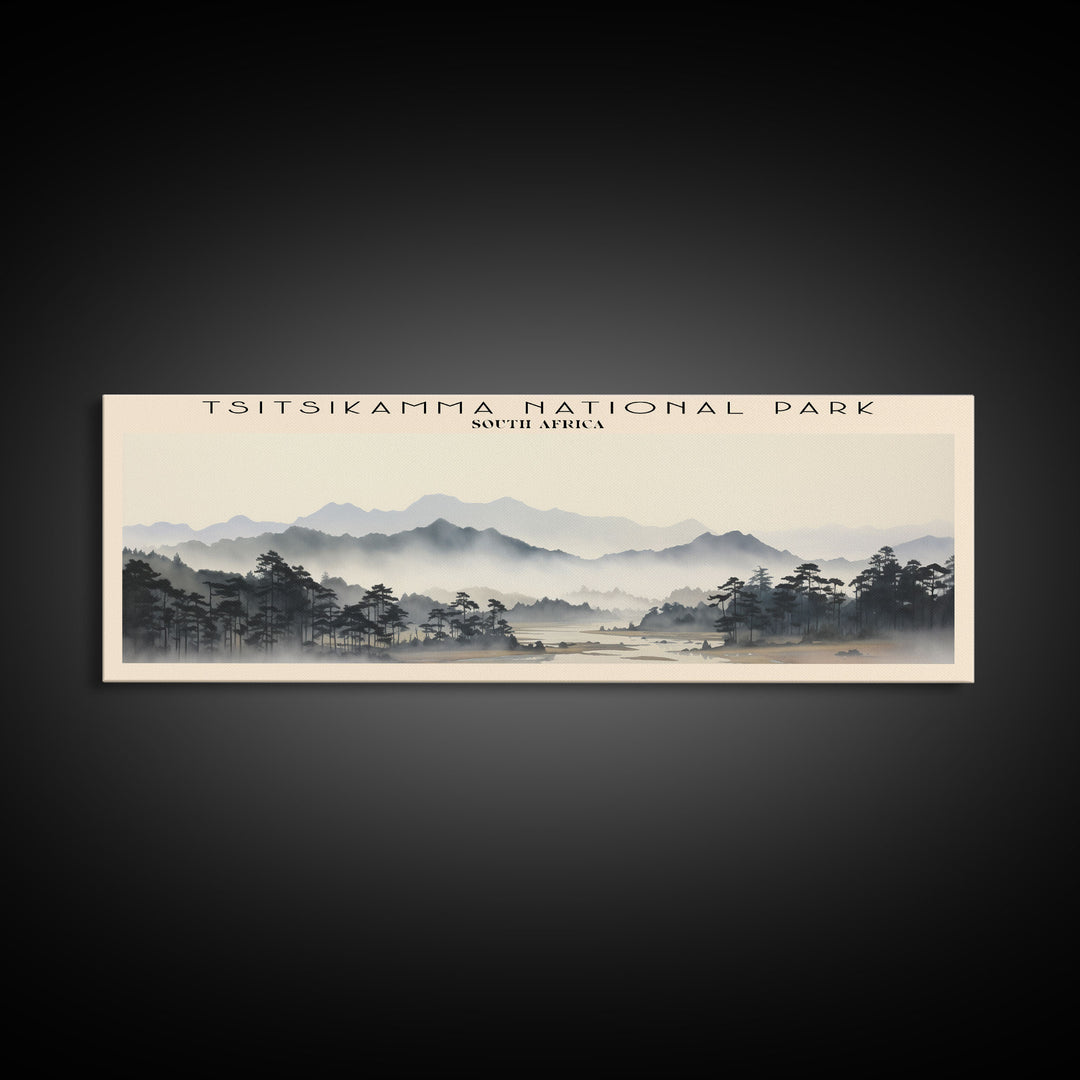 Tsitsikamma National Park COUNTRY | Framed Travel Poster Canvas Print | Trendy Wall Art | Watercolor Painting | Living Room Art | Unique Art