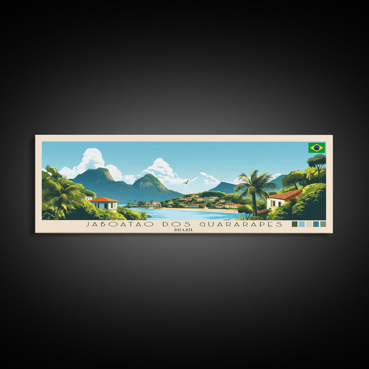 Jaboatao dos Guararapes, Brazil Panoramic Travel Poster Canvas Print, Jaboatao dos Guararapes, Brazil Painting, Brazil Art, Jaboatao dos Guararapes Travel Art, Living Room Painting