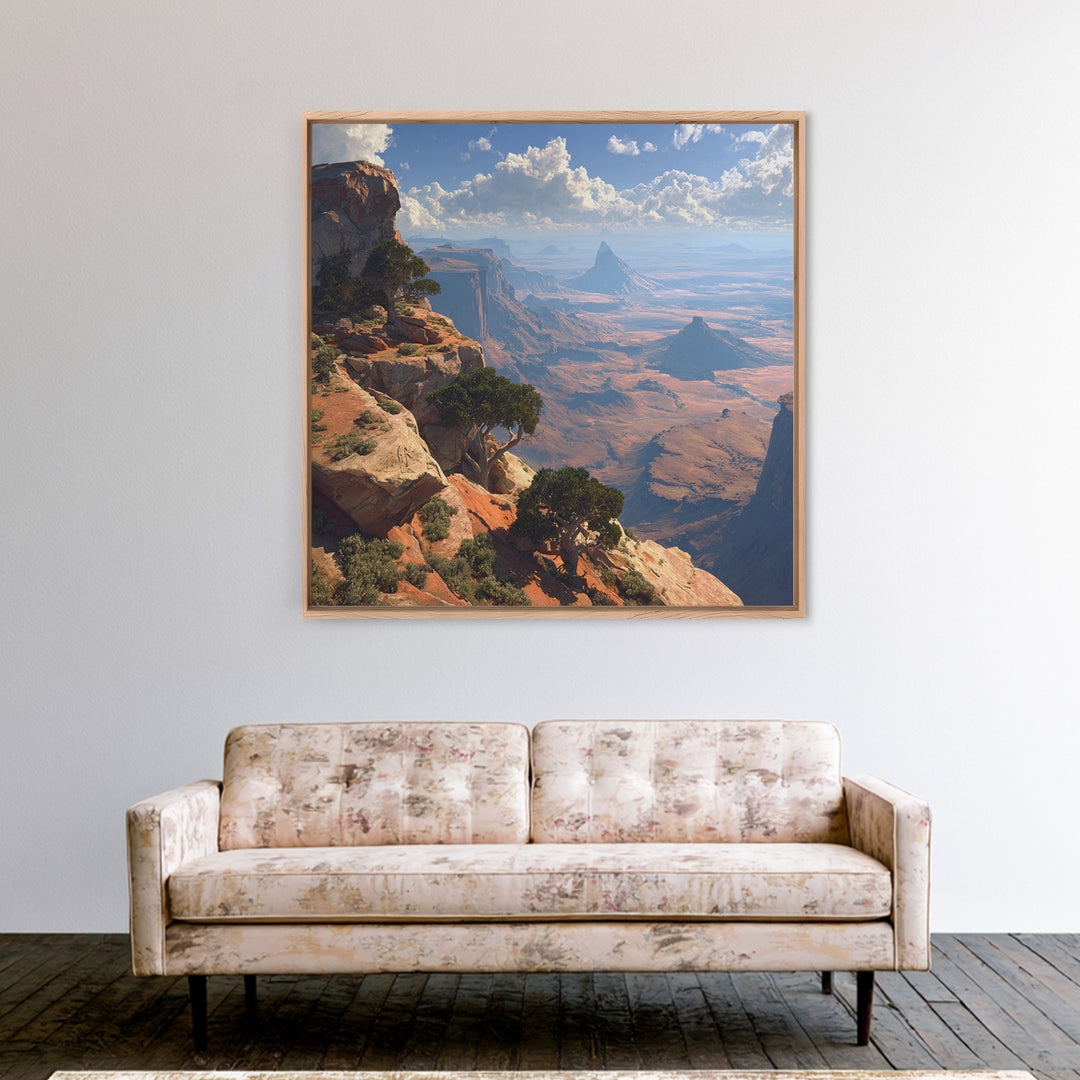 Sweeping Desert Canyon Vista Wall Art, Majestic Western Landscape Canvas Print For Living Room And Cabin Decor