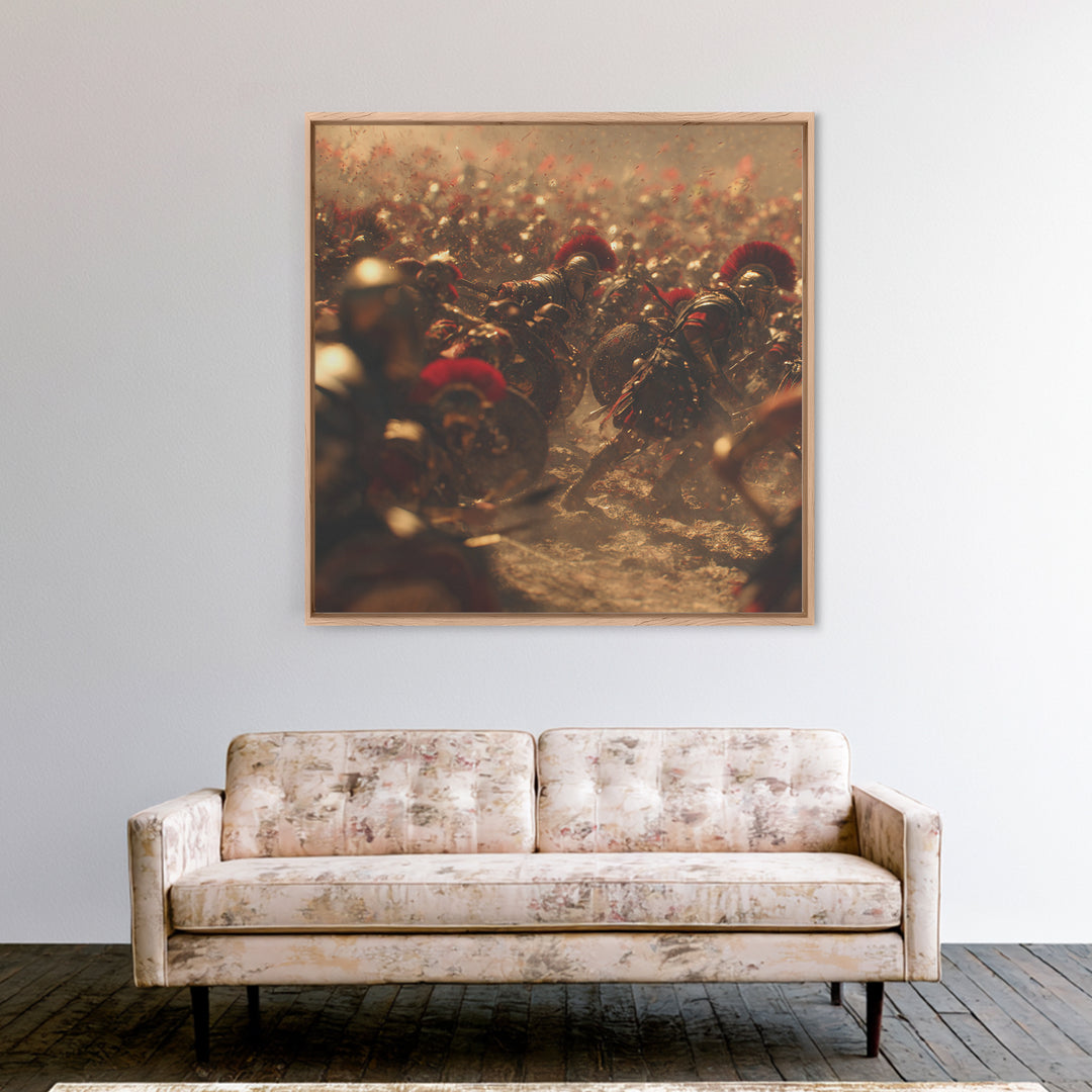 Roman Soldiers Charging Through Dusty Battle Wall Art, Historical Art Print, Masculine Man Cave Decor, Gift For Him, Classic Art