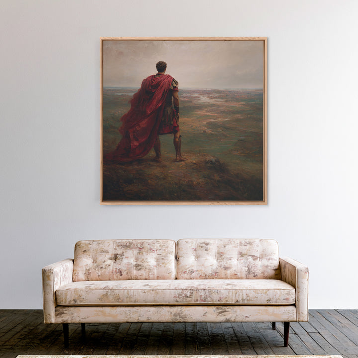 Roman Commander Overlooking Ancient Valley Wall Art, Mythological Art, Historical Art Print, Luxury Living Room Decor, Gift