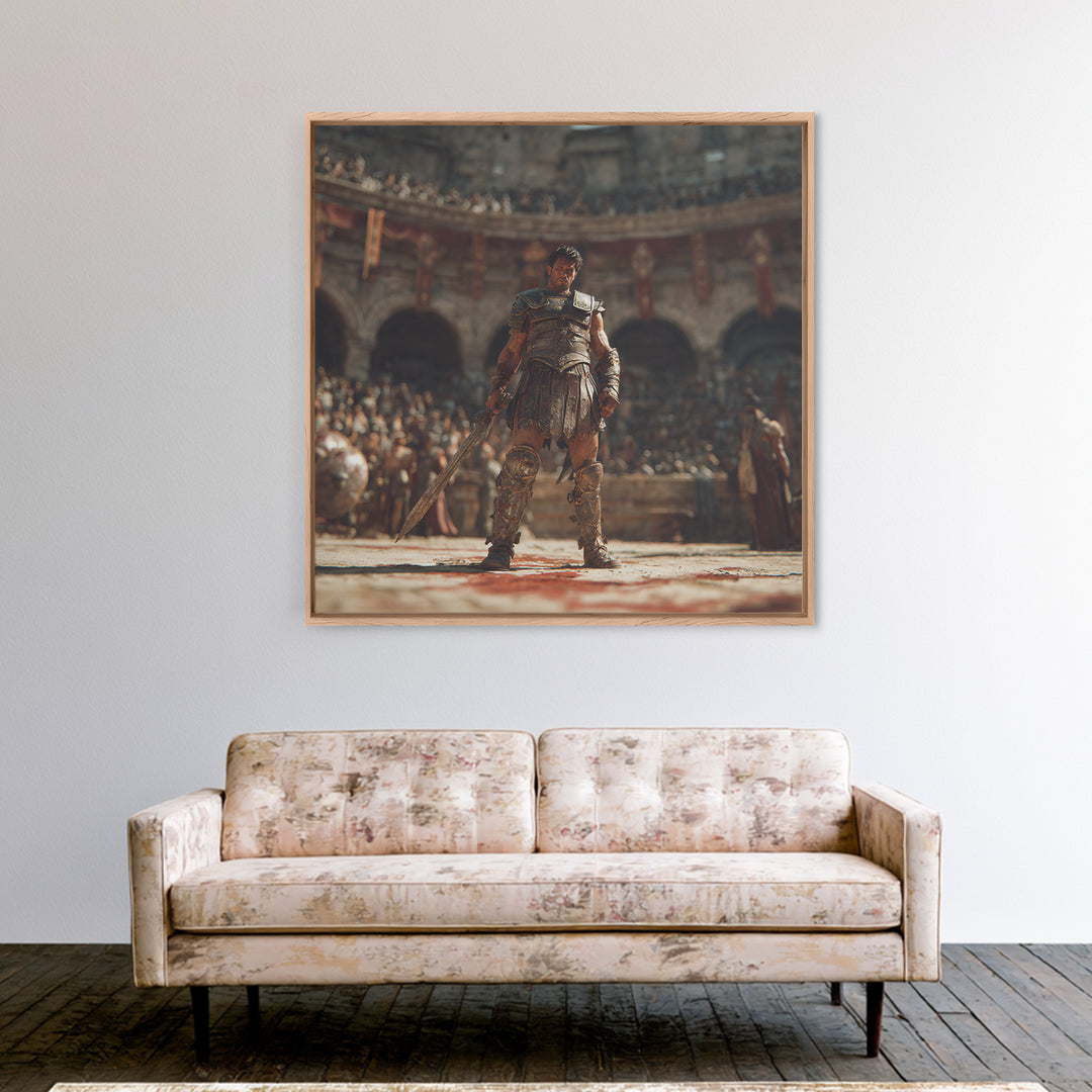Bloodied Gladiator In Roman Arena Canvas Print, Ancient Warrior Wall Art, Classical History Decor, Gift For Him, Man Cave Decor