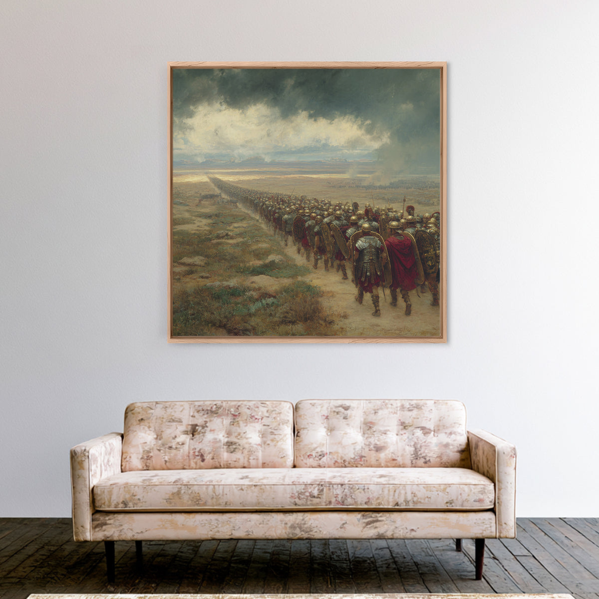 Roman Legion Marching Across Desert Wall Art, Ancient Military Painting Print, Historical Landscape Art, Living Room Office Decor